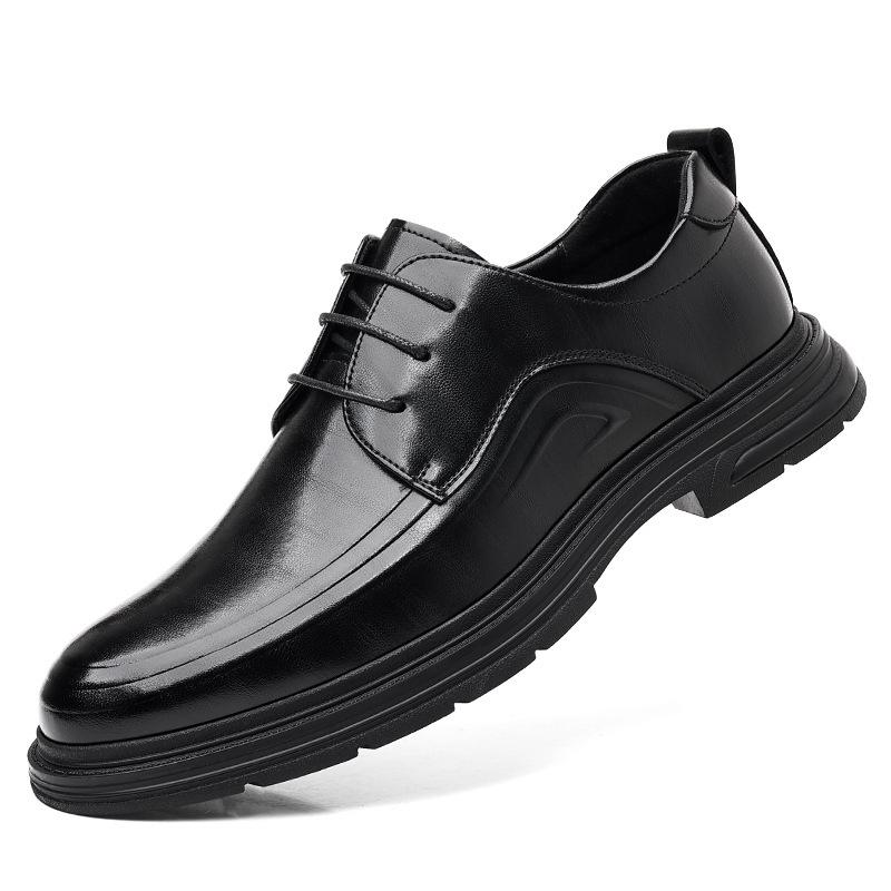 Casual dress shoes men's leather shoes men's 2025 spring new business British style groom wedding shoes