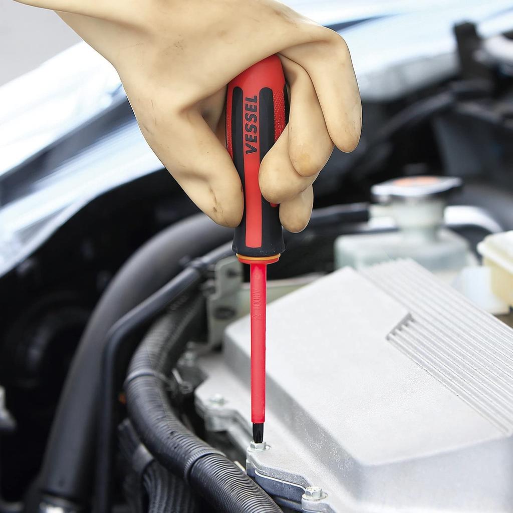 VESSEL Megadora Insulated Screwdriver x 8 x Electric Shock VDE Standard 960 -1.2 150mm, Prevention, Certified,