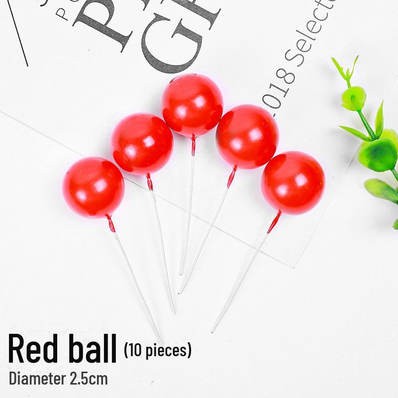 Sada zlatých kuličkových dekorací na dort - 10 kusů: Pěnová koule Narozeninová pekařská zapichovátka a doplňky na dezertní stůl