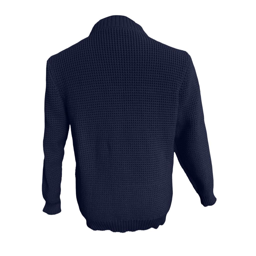 Men's Outdoor Casual Loose-fitting Stand-up Collar Zipper Cardigan Sweater Long-sleeved Knit Jacket