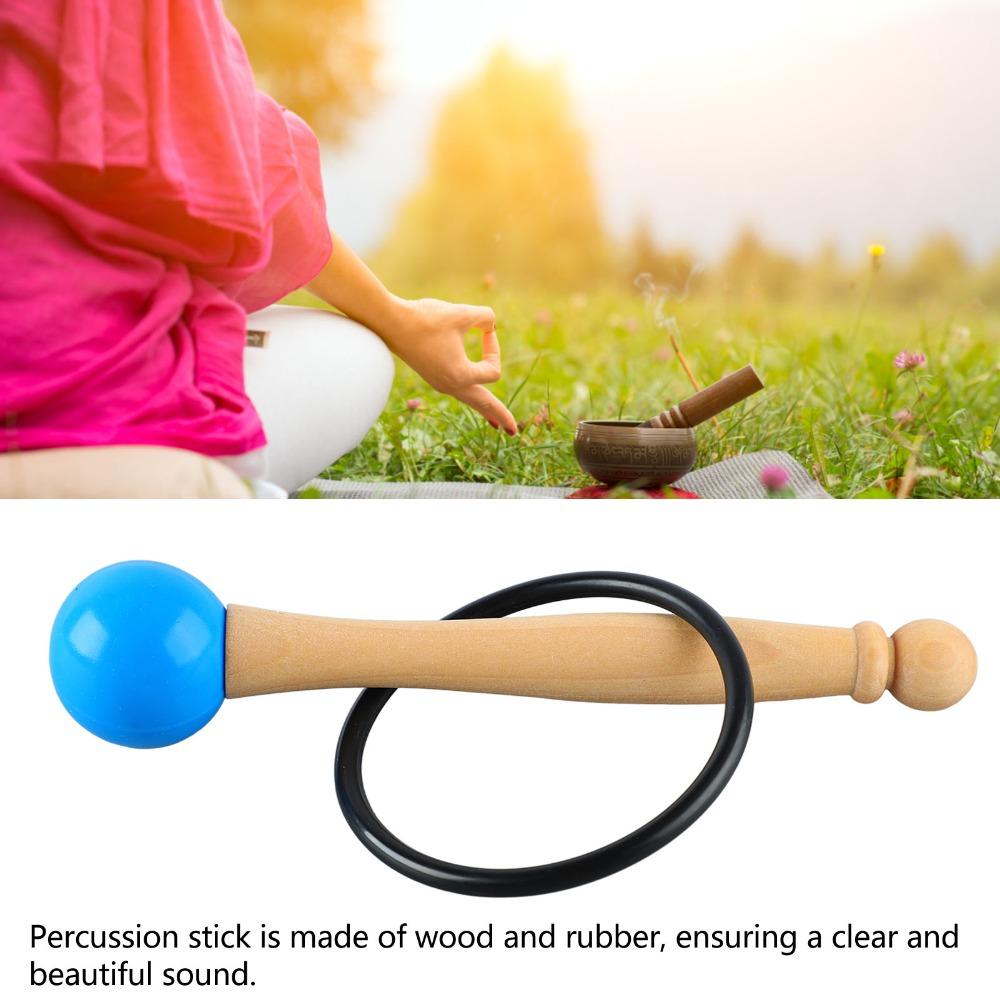 Blue+Black+Wood Percussion Stick Percussion Accessories Playing Crystal Singing Bowl