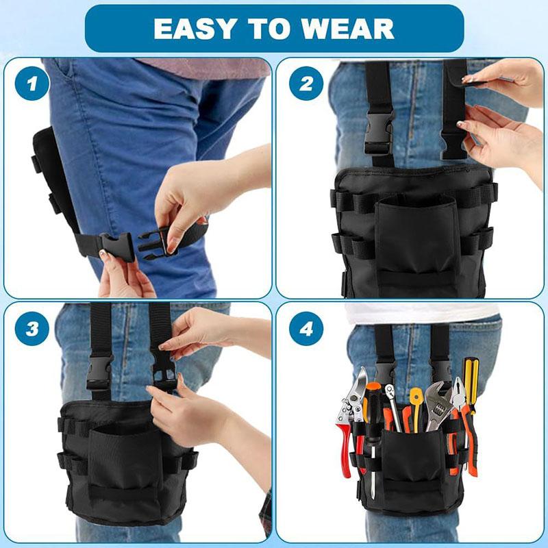 Tool Bag Belt Work With Belt Clip Holster Leg Tool Pouch Tactical Waist Bag Electrician Tool Holder Pocket For Men Maintenance Utility Storage Pack