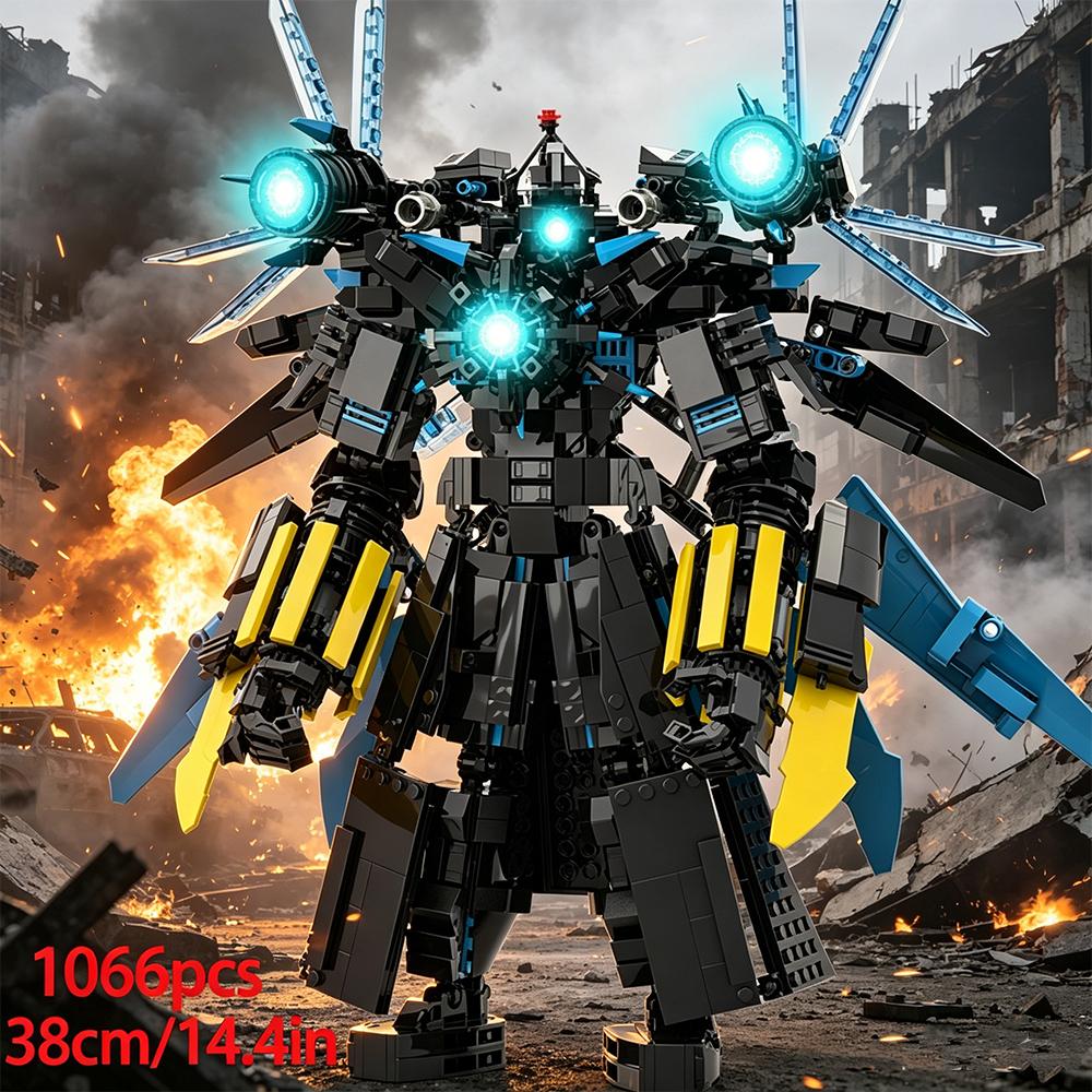 2026 Skibidis Figur Toilette Riesen Speakerman TVman Bausteine, Titan Mecha MOC Steine Spielzeug für Fans Kinder Weihnachten Geburtstag Geschenk