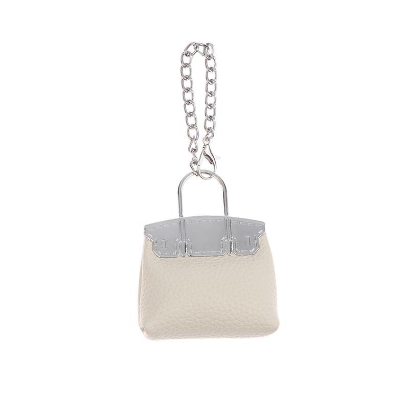 Fashion Pu Small Bag Keychain Simple Keyring Women Bag Charm Handbag Hanging Pendant Diy Accessories Girl Gifts