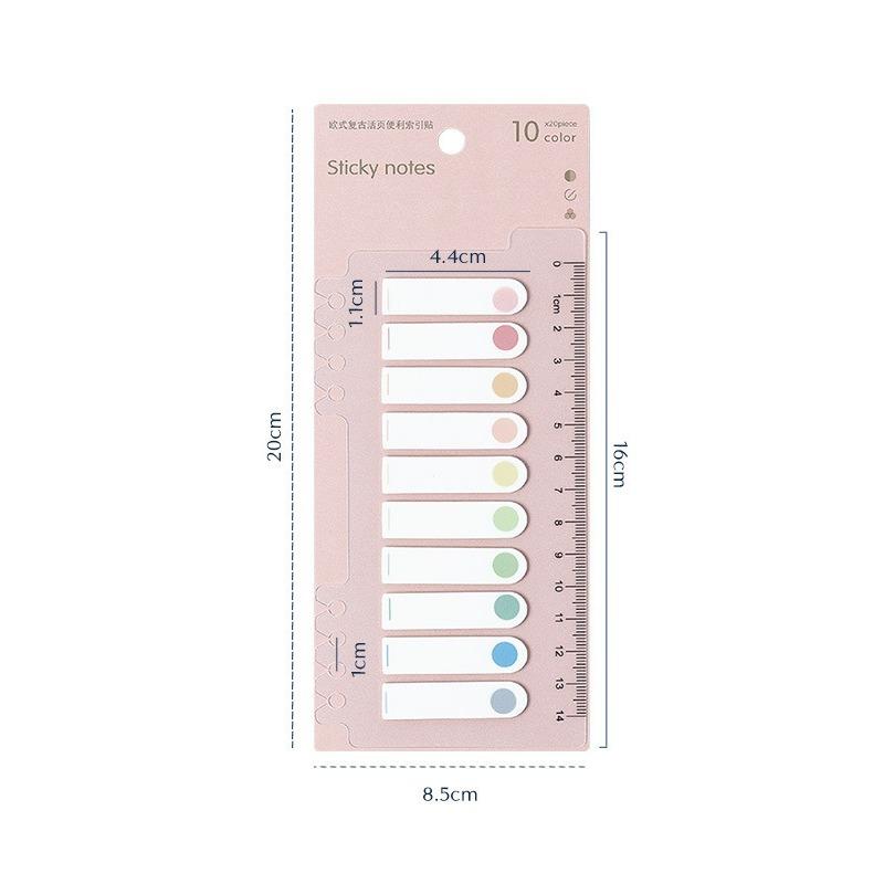 Solid Color Sticky Note Index Label Book Notebook Page Marker Paper Bookmark Tearable Waterproof Stationary Stickers