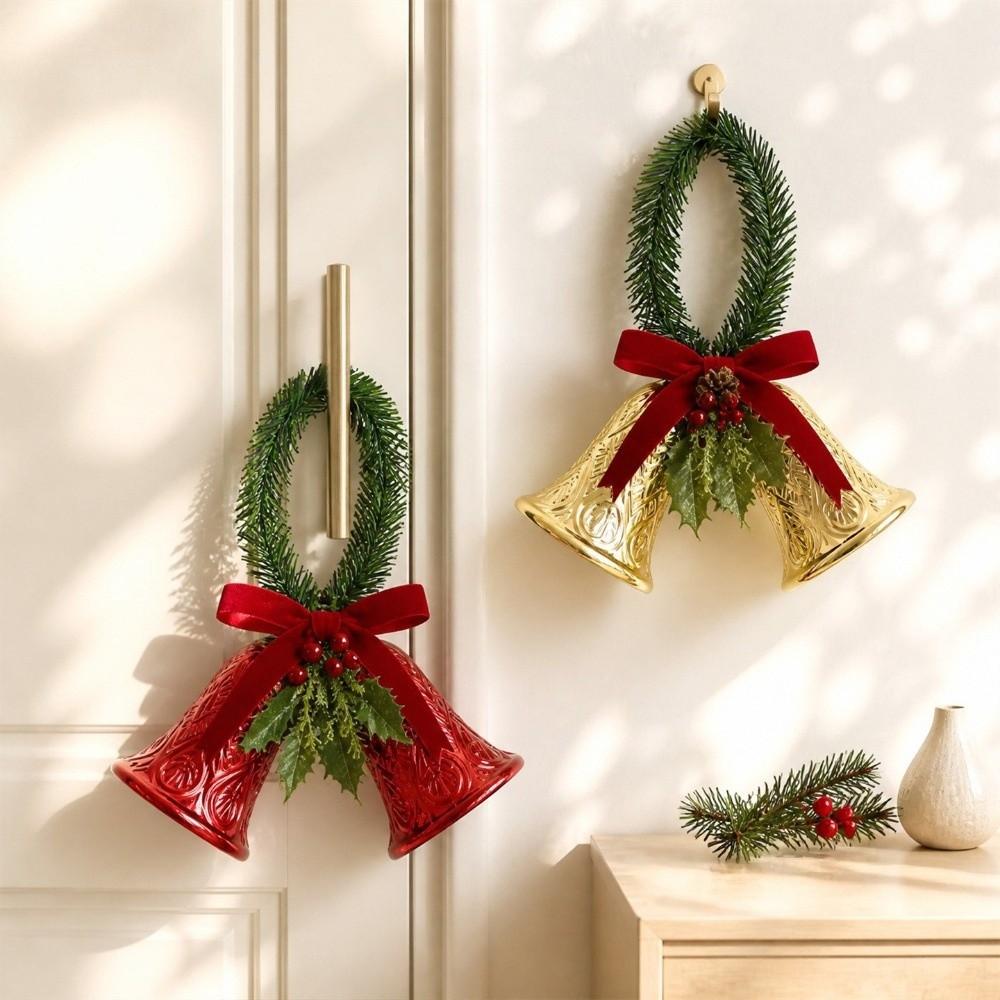 Creative Christmas Bell Pendant Exquisite Portable Xmas Tree Pendant No Sound Bowknot Christmas Decoration Bells