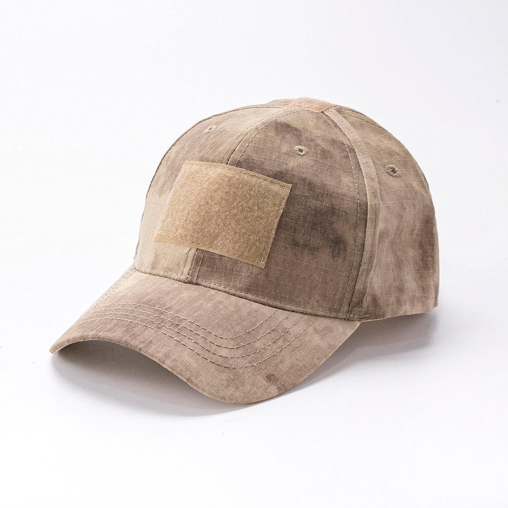 Jarní maskáčová baseballová čepice - Taktická vojenská snapback s Velcro panelem Unisex Prodyšná sluneční čepice Venkovní UV ochrana