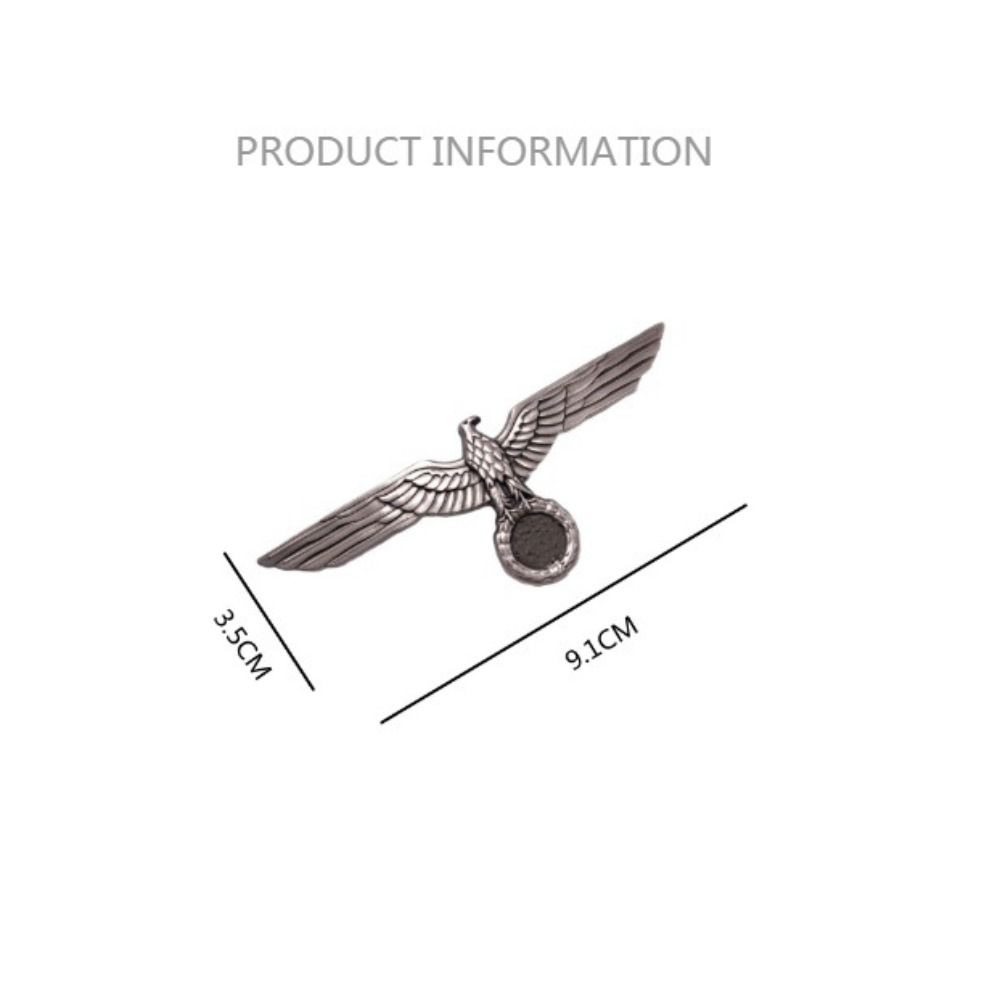 3D reliéfní brož s retro orlími křídly, přenosný německý orel, kovový odznak, univerzální