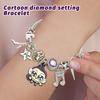 Cartoon Diamond Bracelet, Anime-themed Pendant Open Stainless Steel Bracelet