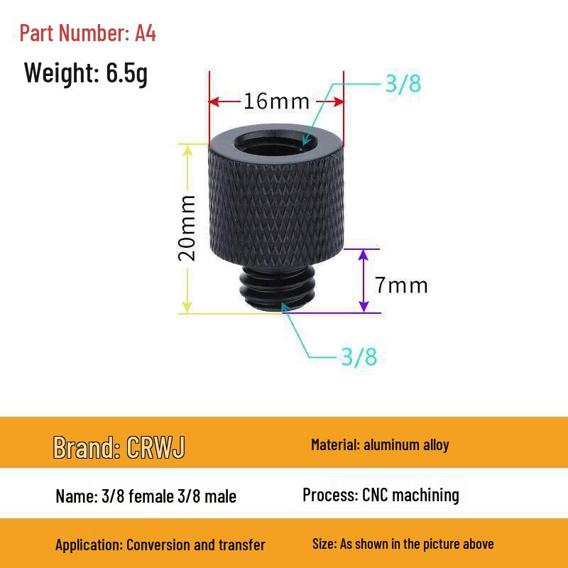 1/4 to 3/8 M4 M5 M6 M8 Screw Adapter for Tripod, Pan/Tilt Camera, Hot Shoe Mount & Light Stand