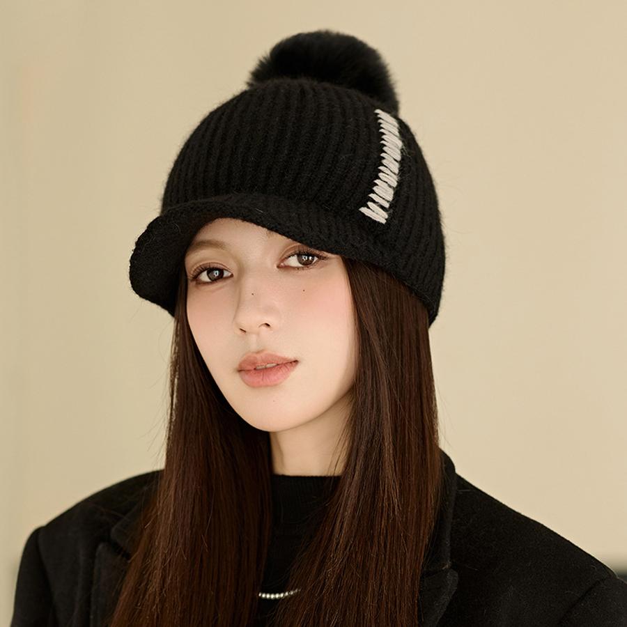 Knitted Baseball Cap Women's Winter Thick Ear Protection Hat