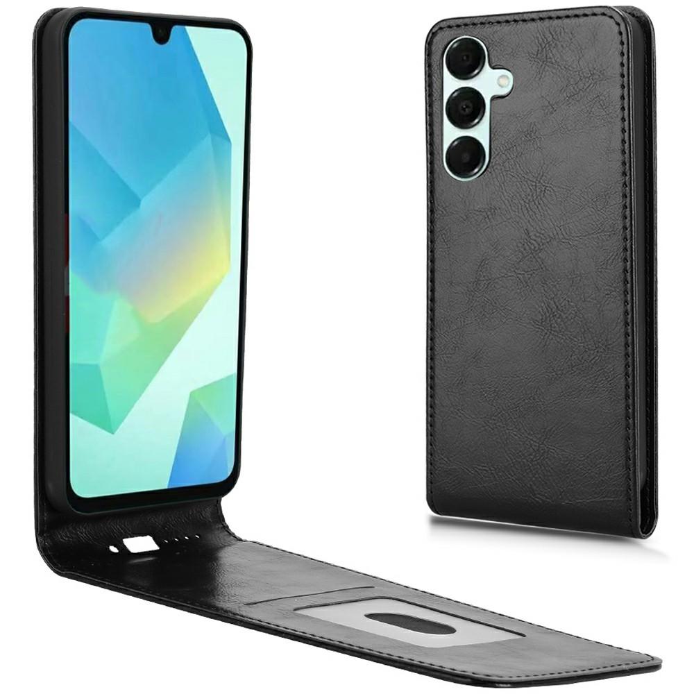 

Для Samsung Galaxy A25 5G (Глобальний) (161,0 x 76,5 x 8,3 мм) Чохол для телефону зі слотом для картки, магнітний, вертикальний, відкидний, шкіряний Black