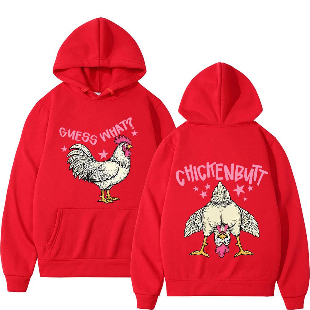 Guess What Chicken Butt Funny Meme Sweatshirts Men Women Fashion Vintage Hoodie Winter Loose Casual Aesthetic Trend Pullover