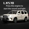 1/24 skala Lexus LX570 odlany model samochodu zabawka, wycofać pojazd zabawkowy z dźwiękiem i światłem dla dzieci maluch chłopcy dziewczęta kolekcja prezentów