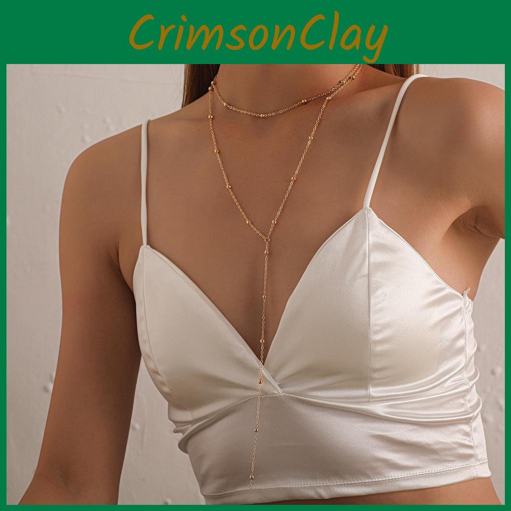 European Style Multilayer Gold Tone Necklace With Pendant For Women