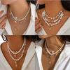 3Pcs/Set Bohemian Beaded Starfish Choker Imitation Pearl Seashell Choker Beach