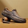 2025 New Product Hand-stitched Soft-soled Men's Shoes Popular Casual Shoes Men's Leather Shoes Flat-soled Large-size Loafers