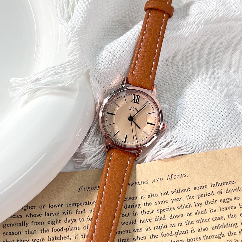 Retro Simple Women'S Watch Exquisite Small Belt Student Watch High Sense Versatile Women'S Quartz Watch