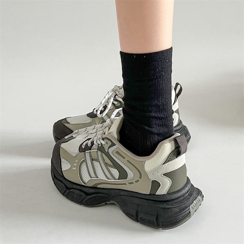 Korean version of Internet celebrity retro heightening platform dad shoes women's 2025 new spring and autumn lightweight versatile casual sports shoes