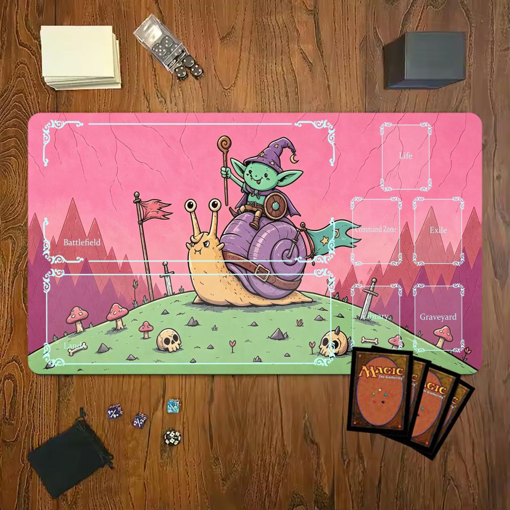 Cute Cartoon Goblin Snail Rider Mouse Pad Playmat Tcg Office Desk Mat For Work Game Pc Laptop Rug Carpet Mousepad