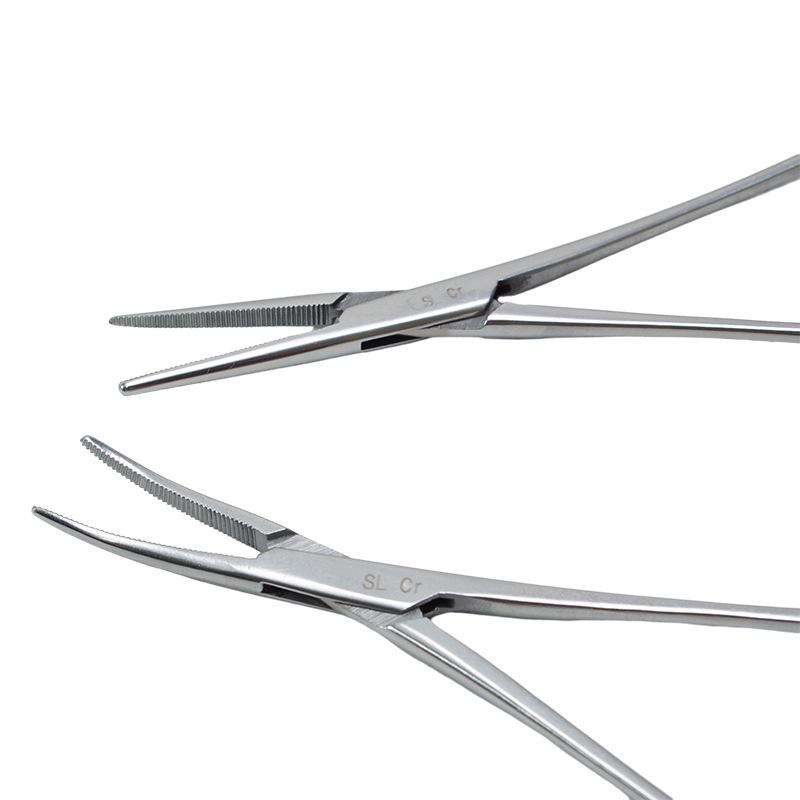 Stainless Steel Hemostatic Forceps Tweezers with Straight/Curved Tips & Needle Holder for Pet and Fishing Hook Removal