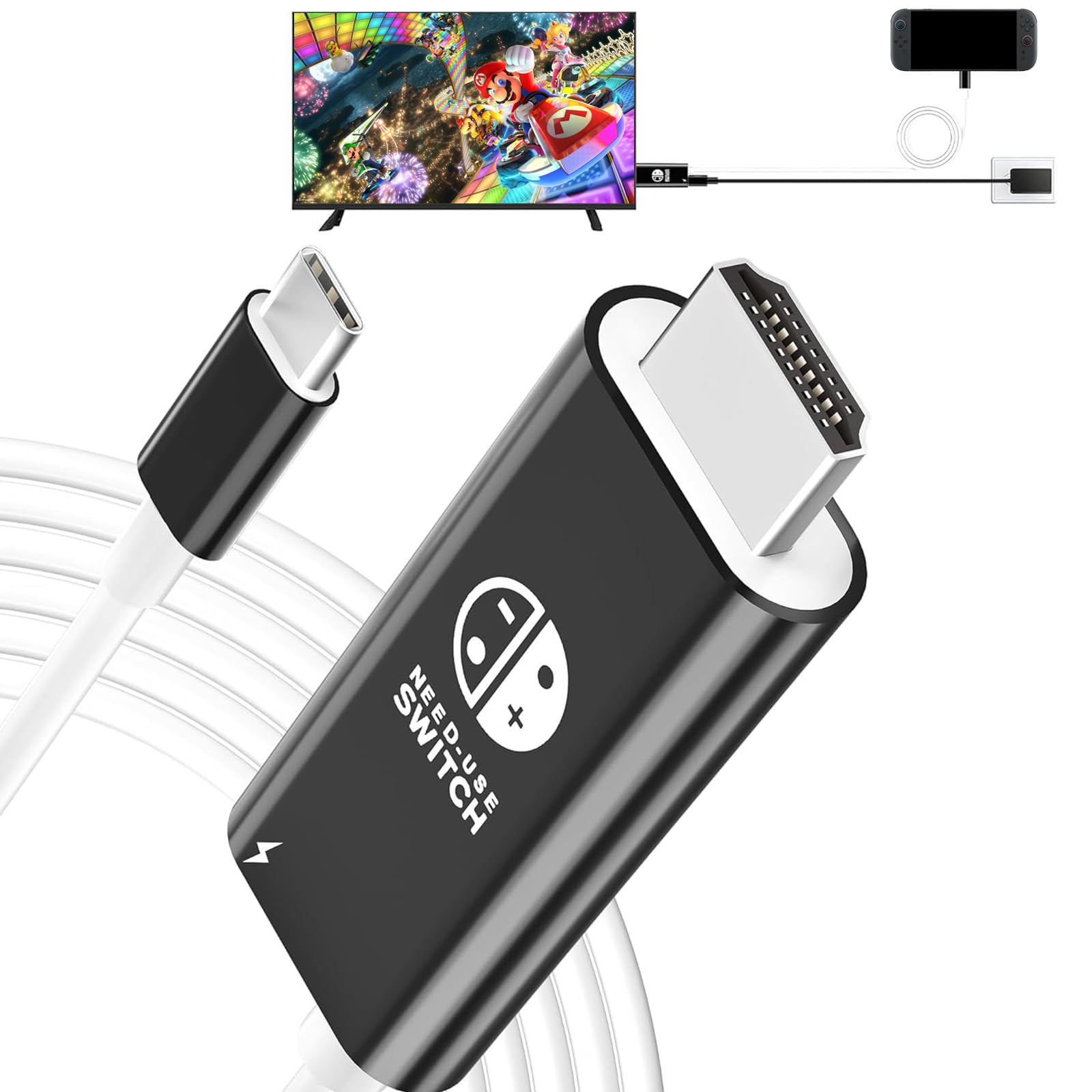 

для Для Switch 2 Подключение к ТВ Прямое подключение ТВ к HDMI Без компактного адаптера и [Новинка 2025] Док-станция, Выход, 4K@60Гц, Выход, Многофункциональная док-станция, Type-C