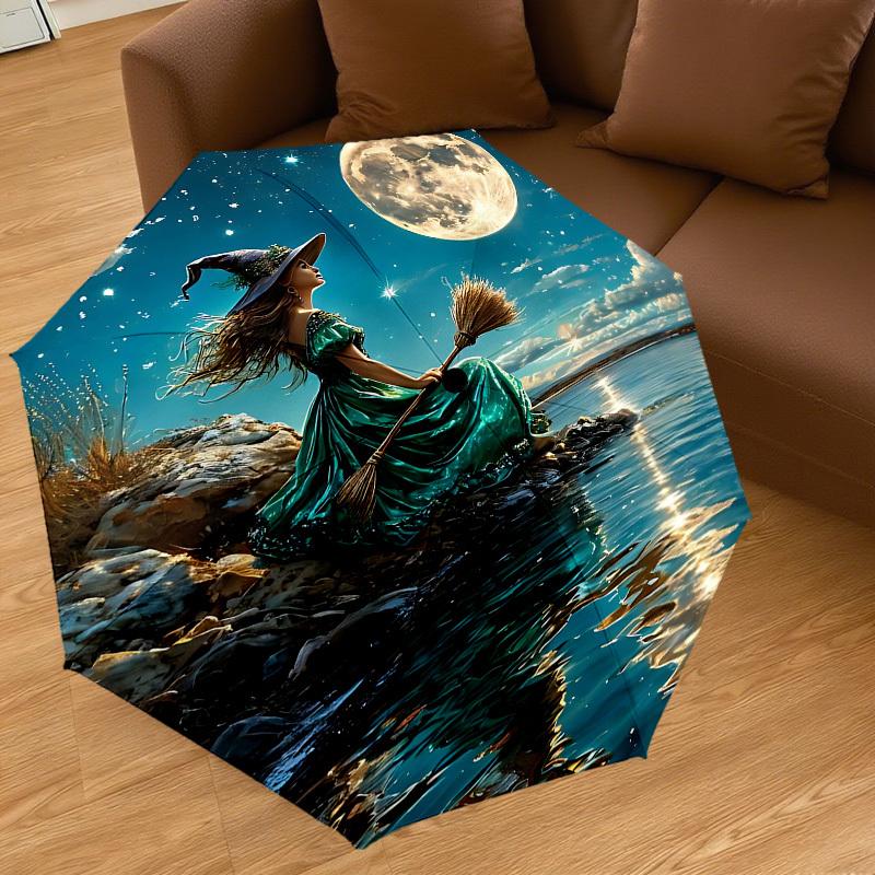 1PC Witchcraft Moonlight Umbrella-8-Rib Reinforced, Automatic Open, Lightweight & Durable, Cute Fashion Accessory for Outdoor-T146