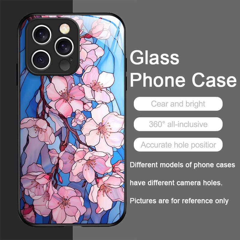 Custodia per Telefono in Vetro Temperato Fiore di Orchidea Loto Fioritura Petali Grandi per IPhone 17 16 Pro Max 15 14 13 12 Mini 11 X XS Plus Copertura