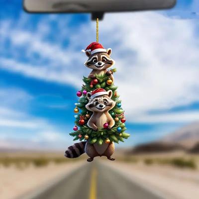 Adorno colgante con forma de animal, bonito adorno creativo con cordón, fácil de colgar, para espejos retrovisores de coche.