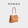 HONGU Women's Handbag, Top-Grain Leather Shoulder Crossbody Bag, Elegant Commuter Tote Bag for Ladies, Birthday Gift for Girlfriend