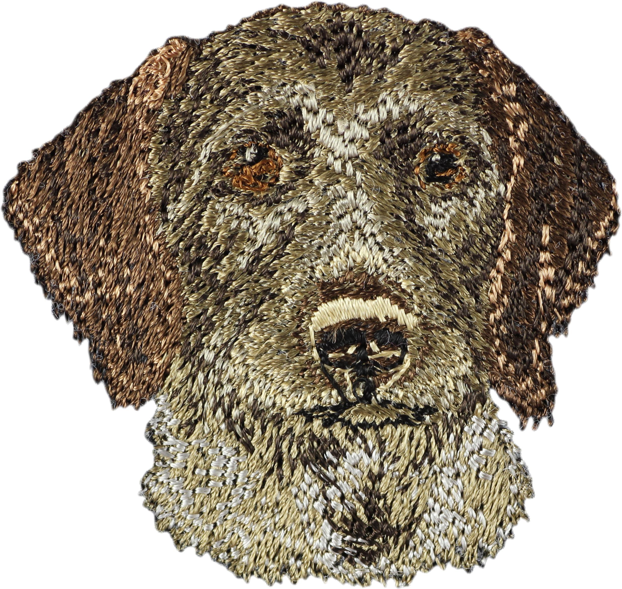 Art-Dog Multicolored German Wirehaired Pointer - Dog-Shaped Patch, Embroidered Patch, Unique Decoration For Backpack