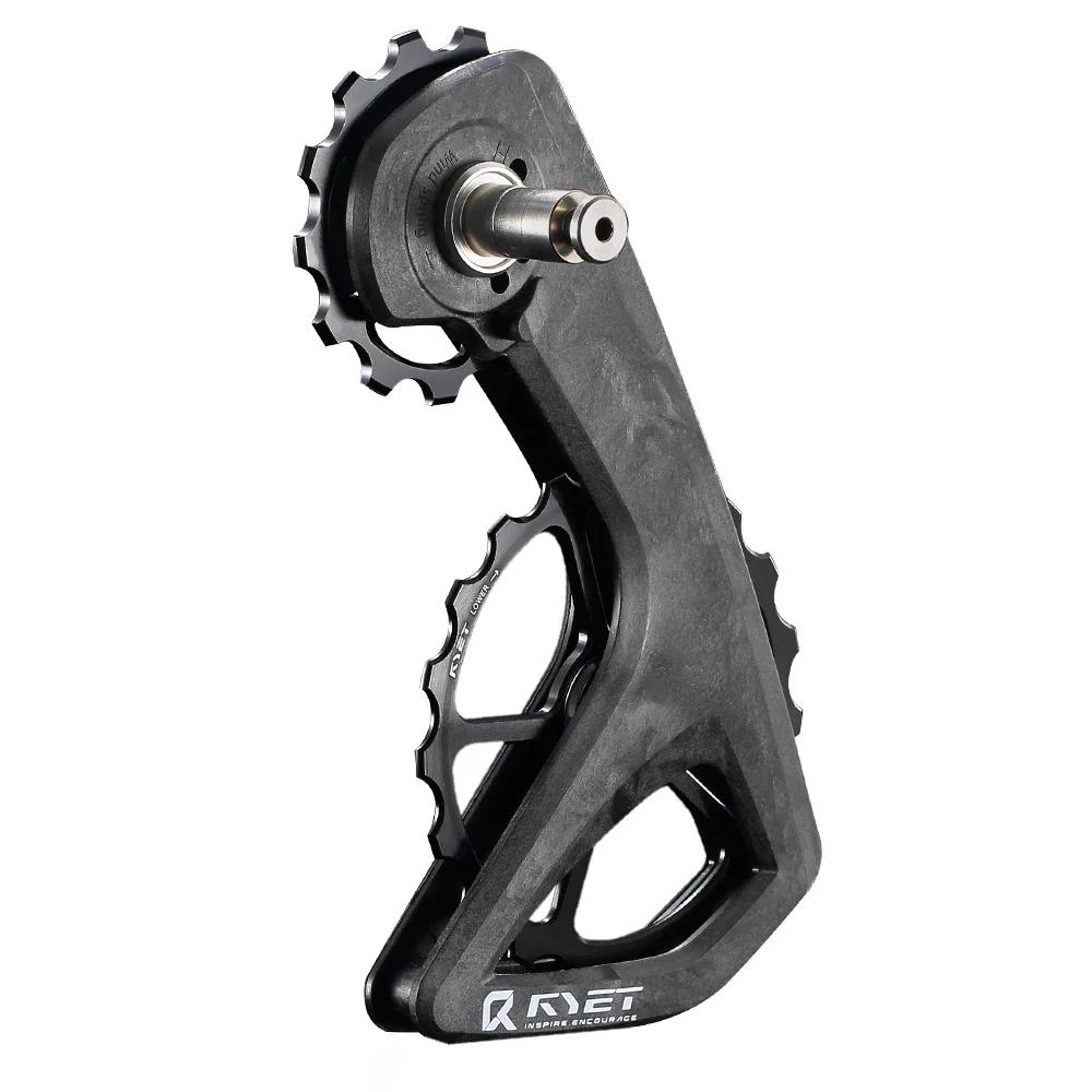 RYET RS Ceramic Oversized Derailleur Pulley Wheel 13T-19T Pulley Wheel Fit For Shiman R7000 R8000 R8100 R8150 R9100 R9250 5-SPOKE WHEEL BLACK