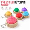 Steamed Bun Toy Pendant Desktop Ornament Decompression Keychain Squeezable Toy Simulation Steamed Bun