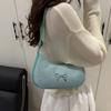 Shiny Underarm Tote Bag Solid Color Women Handbag Fashion Bowknot Shoulder Bag  Girls