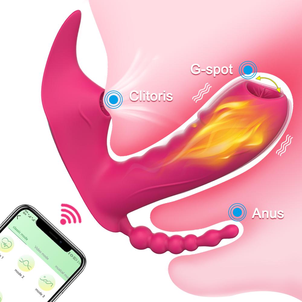 3 In 1 Wireless Bluetooth G Spot Dildo Vibrator For Women App Long Distance Remote Control Sucker Clitoris Stimulator Sex Toys