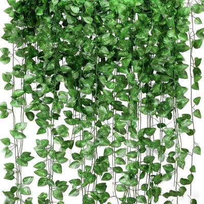 Fake Vines for Room Decor Artificial Ivy Greenery Garland,for Home Bedroom Wall Wedding,Hanging Green Leaves,Office Patio Outdoor Garden Party Décor