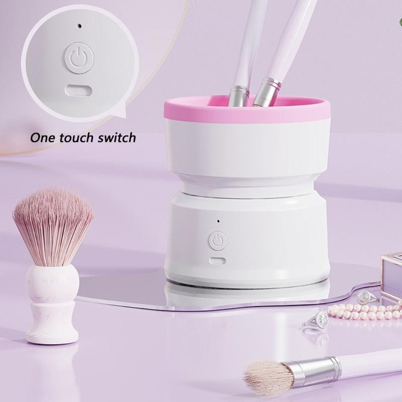 Rechargeable Cosmetic Brush Washer Portable Silicone Cup With 800mAh Battery For Efficient Quiet Cleaning