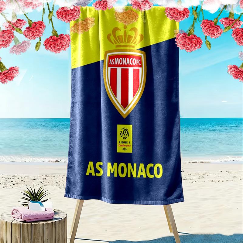 AS Monaco Aufdruck Strandtuch, Großes Weiches Schnelltrocknendes Handtuch für Strand Camping Schwimmen