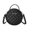 Rhombus embroidered shoulder women's bag new trendy and versatile messenger makeup small round bag