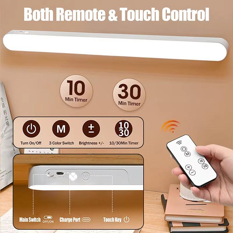 LED Magnetic Eye Protection Remote Reading Switch Desk Lamp Three-speed Stepless Dimming USB Rechargeable Student Learning Lamp