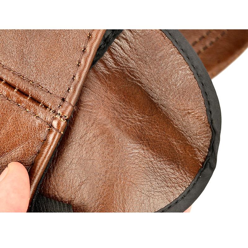 Real Leather Winter Baseball Cap Genuine Leather  for Men Adjustable Outdoor Keep Warm Snapback Earflaps Hat