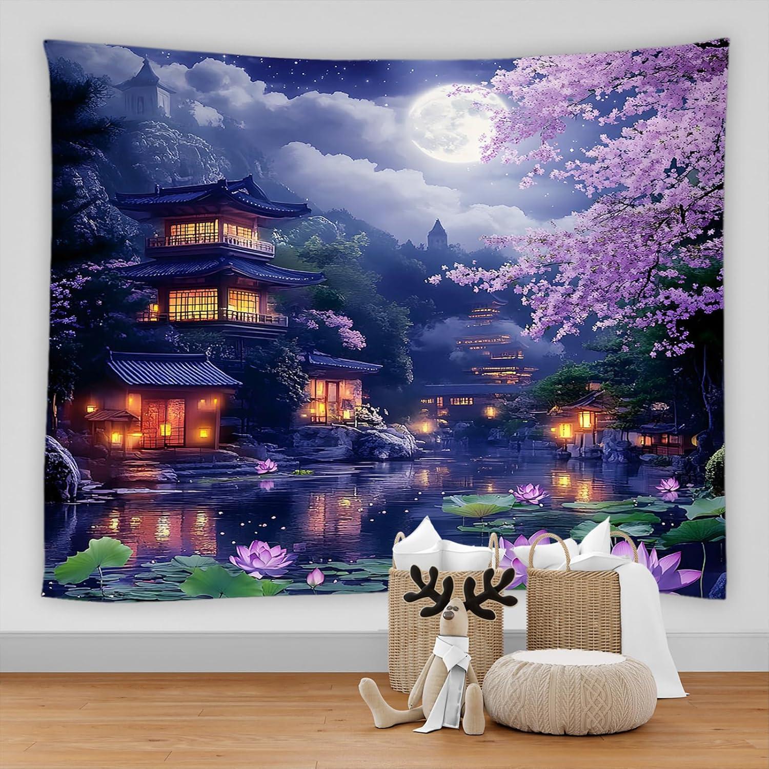 Tapestry bnyarh zen garden purple flower 75x100 чёрный