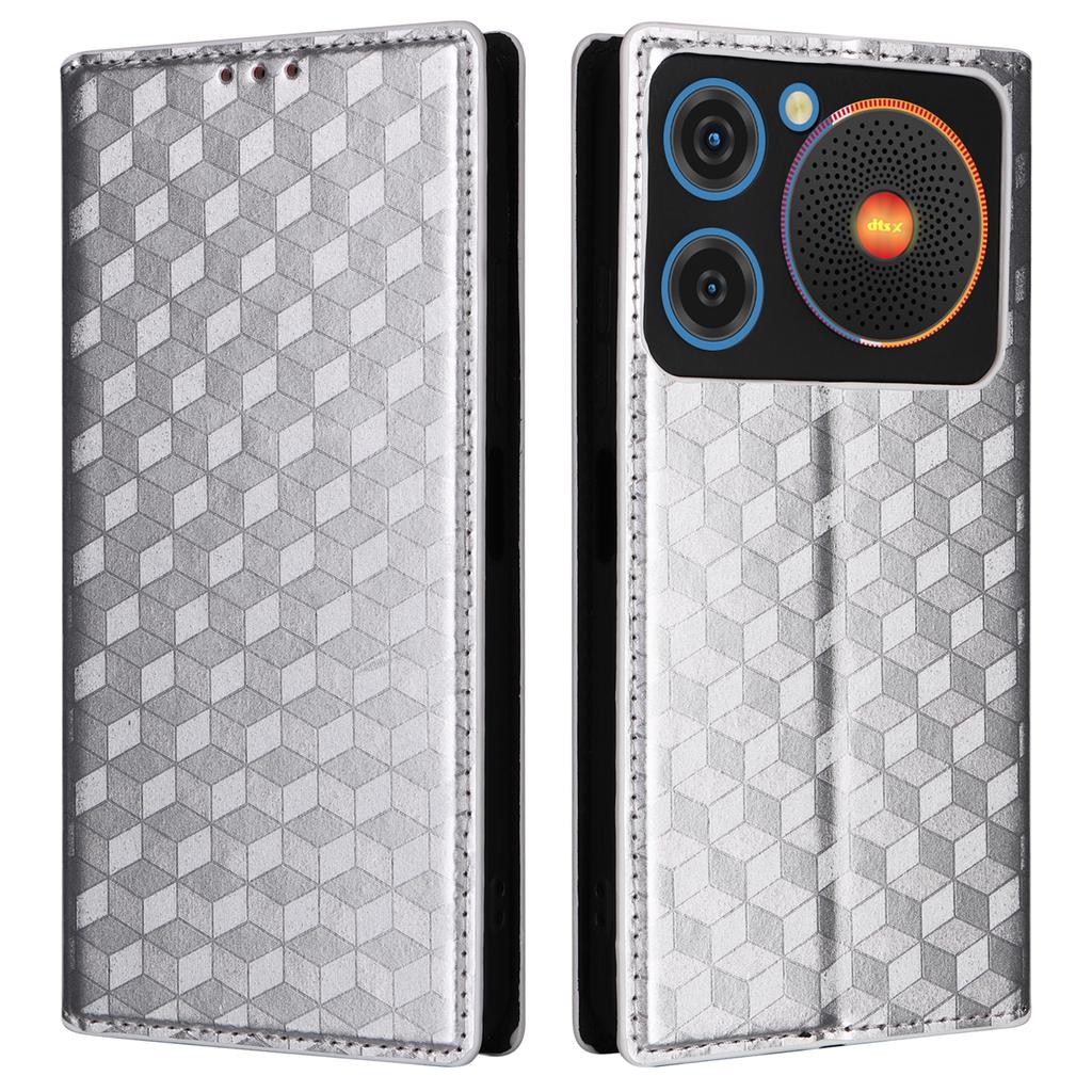 For ZTE nubia Music Wallet Case Rhombus Imprinted Leather Phone Cover