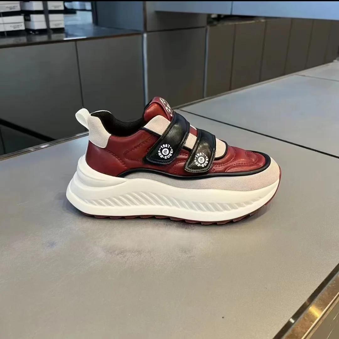 

Последние мужские модные повседневные кроссовки для скейтбординга на весну и осень с толстой подошвой, удобные молодежные спортивные кроссовки для бега 44 красный