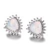 S Blue and White Green Orange Purple Triangle + White Diamond Women's Versatile Earrings