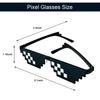 [Lorigun] Thug Life Sunglasses Pixel Mosaic Glasses Party Glasses MLG Shades (12 Pixels)