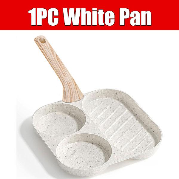 Large 3-In-1 Divided Breakfast Frying Pan Nonstick Egg Omelette Grill Pan Steak Pan Skillet Hamburger Bread Cooking Utensils
