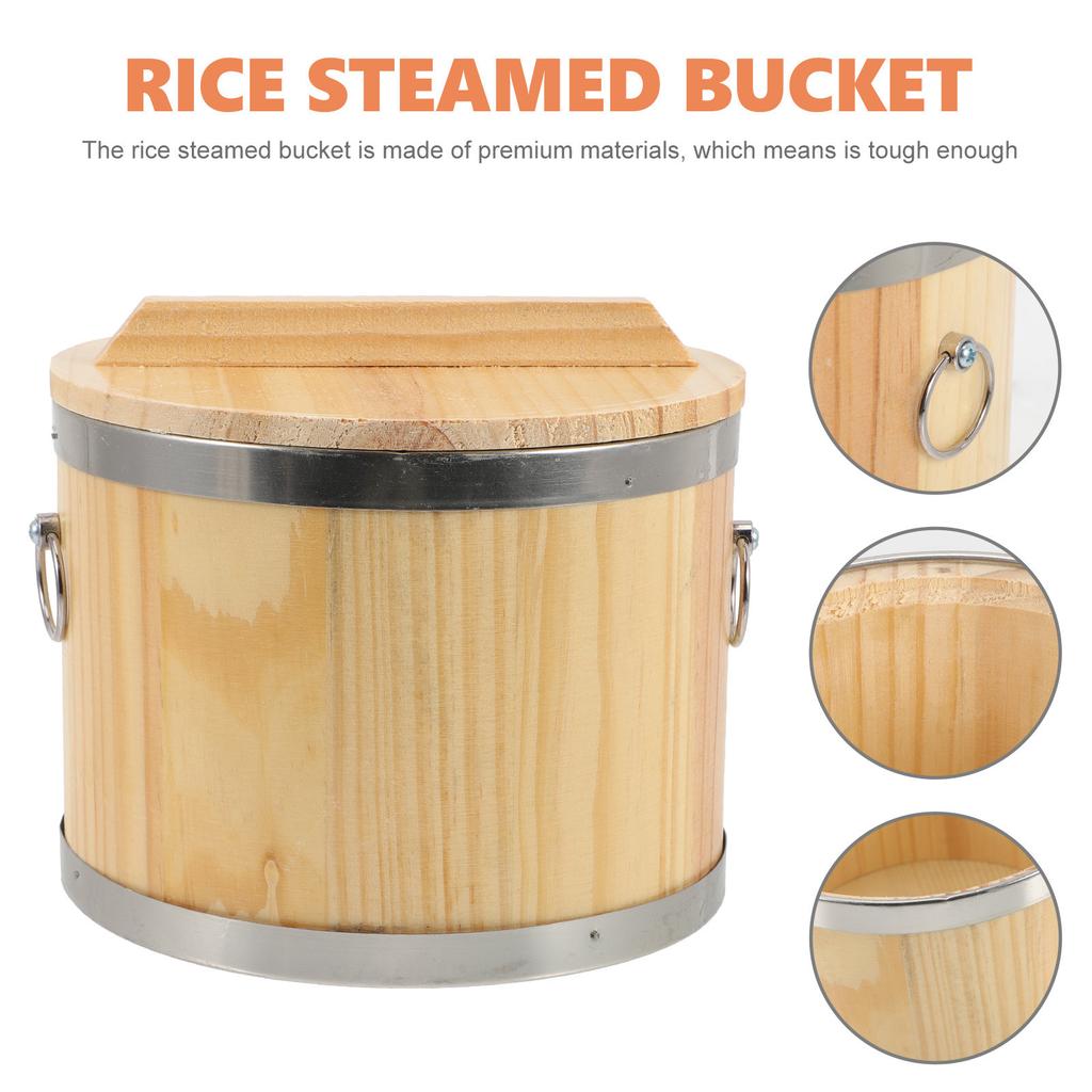 Secchio Rotondo in Legno per Riso Contenitore per Sushi Barile per Riso Cotto Contenitore Leggero per Alimenti Accessorio da Cucina