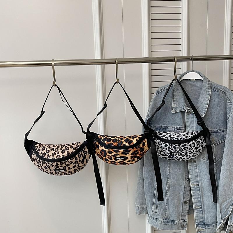 Γυναικεία τσάντα στήθους με στάμπα Leopard Τσάντα ώμου πολλαπλών λειτουργιών Τσάντα χιαστί