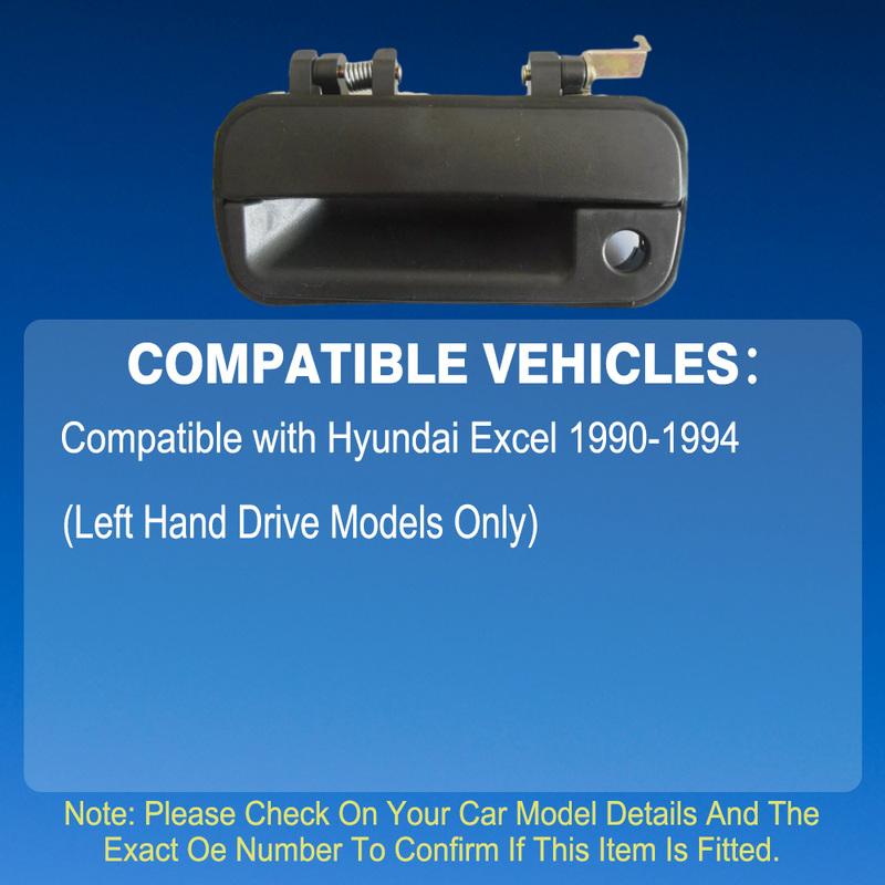 Front Left/Right Exterior Outer Door Handle Black for Hyundai Excel 1990 1991 1992 1993 1994 82650-24010 82660-24010